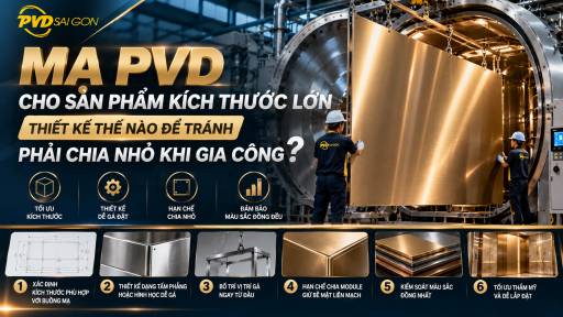 Mạ PVD cho sản phẩm kích thước lớn: Thiết kế thế nào để tránh phải chia nhỏ khi gia công?